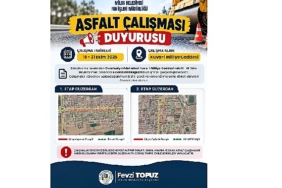 Kuva-İ Milliye Caddesi’nde gerçekleştirilecek asfalt çalışmaları öncesinde vatandaşlara duyuru